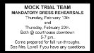 Mock Trial Team Mandatory Dress Rehearsals